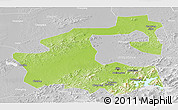 Physical Panoramic Map of Yongji, lighten, desaturated