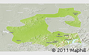 Physical Panoramic Map of Yongji, lighten, semi-desaturated