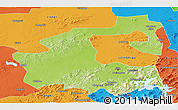 Physical Panoramic Map of Yongji, political outside
