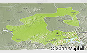 Physical Panoramic Map of Yongji, semi-desaturated