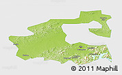 Physical Panoramic Map of Yongji, single color outside