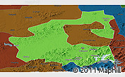 Political Panoramic Map of Yongji, darken