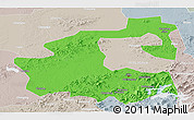 Political Panoramic Map of Yongji, lighten, semi-desaturated