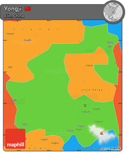 Political Simple Map of Yongji