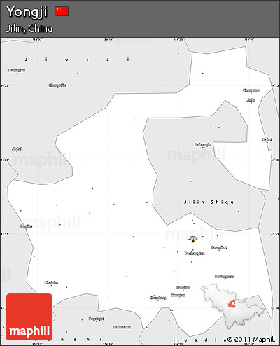 Silver Style Simple Map of Yongji