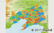 Political 3D Map of Liaoning, physical outside