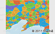 Political 3D Map of Liaoning