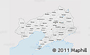 Silver Style 3D Map of Liaoning, single color outside