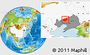 Physical Location Map of Fuxin Mongolian Ac, highlighted country, highlighted parent region