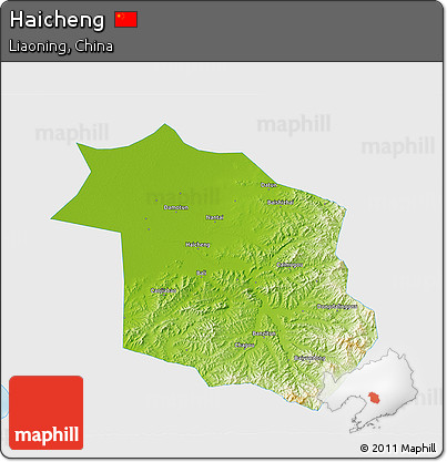 Physical 3D Map of Haicheng, single color outside