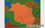 Political 3D Map of Haicheng, darken