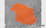 Political 3D Map of Haicheng, desaturated