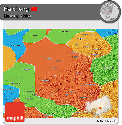Political 3D Map of Haicheng