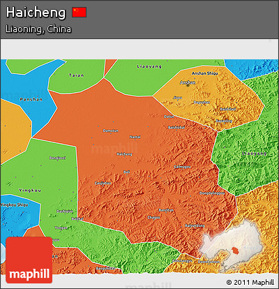 Political 3D Map of Haicheng
