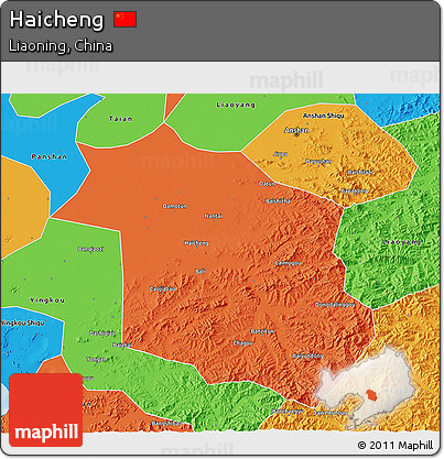 Political 3D Map of Haicheng