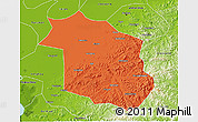 Political 3D Map of Haicheng, physical outside
