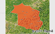 Political 3D Map of Haicheng, satellite outside