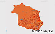 Political 3D Map of Haicheng, single color outside