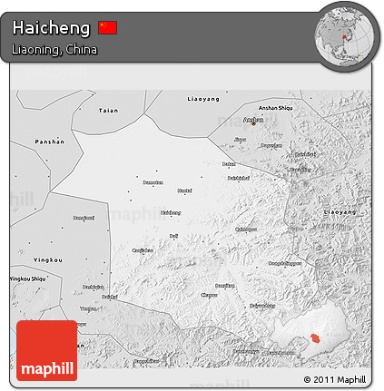 Silver Style 3D Map of Haicheng