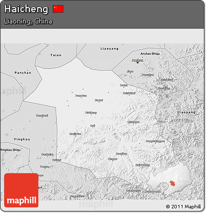 Silver Style 3D Map of Haicheng