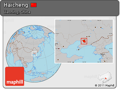 Gray Location Map of Haicheng