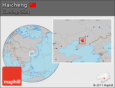 Gray Location Map of Haicheng