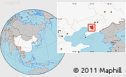 Gray Location Map of Haicheng, highlighted country