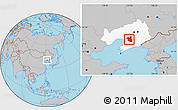Gray Location Map of Haicheng, highlighted parent region