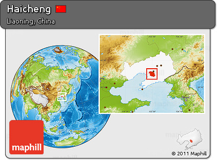 Physical Location Map of Haicheng, highlighted parent region