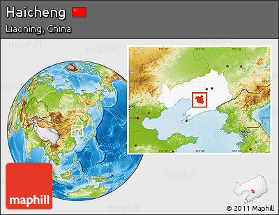 Physical Location Map of Haicheng, highlighted parent region