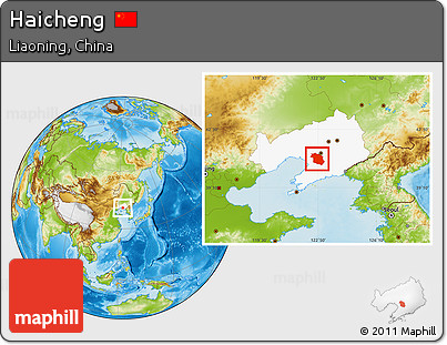 Physical Location Map of Haicheng, highlighted parent region