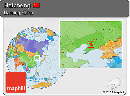 Political Location Map of Haicheng