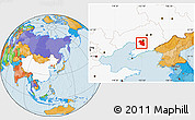 Political Location Map of Haicheng, highlighted country