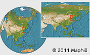 Satellite Location Map of Haicheng, within the entire country