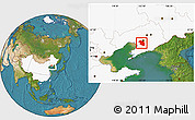 Satellite Location Map of Haicheng, highlighted country