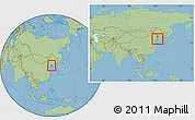 Savanna Style Location Map of Haicheng, within the entire country