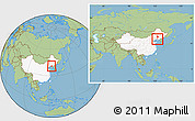Savanna Style Location Map of Haicheng, highlighted country, within the entire country