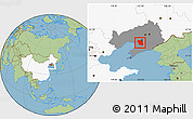 Savanna Style Location Map of Haicheng, highlighted country, highlighted parent region