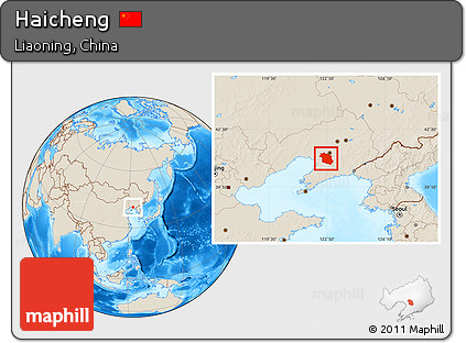 Shaded Relief Location Map of Haicheng