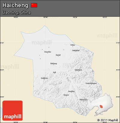Classic Style Map of Haicheng, single color outside