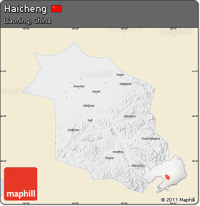 Classic Style Map of Haicheng, single color outside