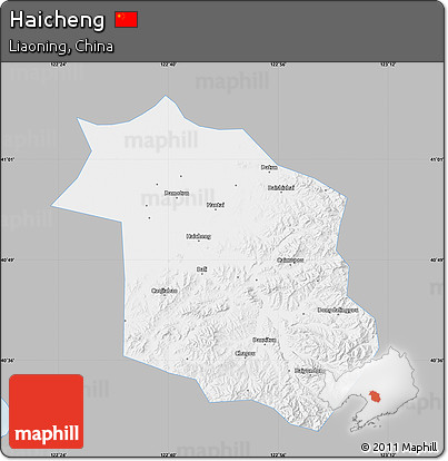 Gray Map of Haicheng, single color outside