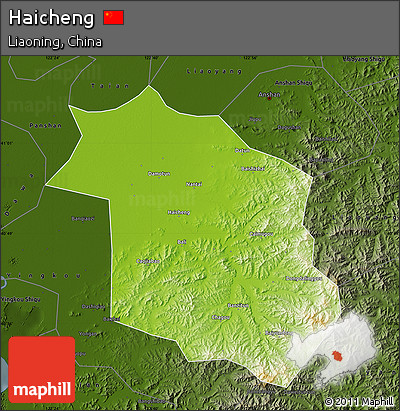 Physical Map of Haicheng, darken