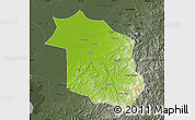 Physical Map of Haicheng, darken, semi-desaturated