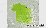 Physical Map of Haicheng, lighten, semi-desaturated