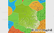 Physical Map of Haicheng, political outside