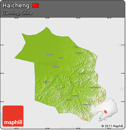 Physical Map of Haicheng, single color outside