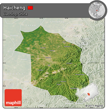 Satellite Map of Haicheng, lighten