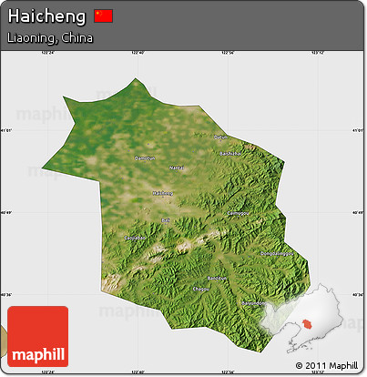 Satellite Map of Haicheng, single color outside