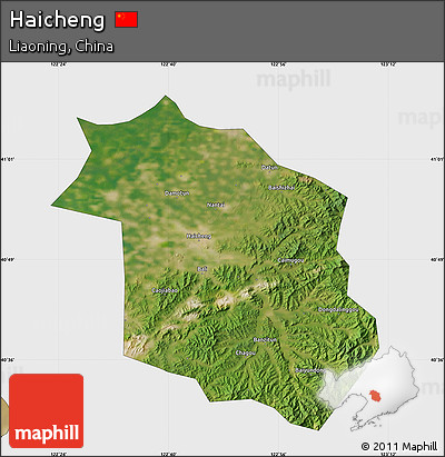 Satellite Map of Haicheng, single color outside